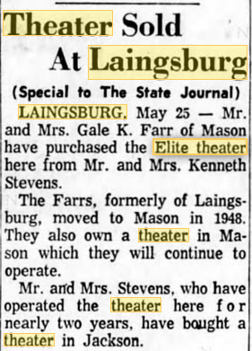 Elite Theatre - Owner Of Farr Theater Buys May 25 1961